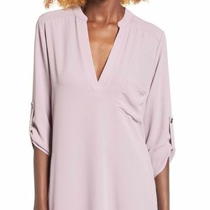 NWT Lush Roll Tab Sleeve Tunic Quail
